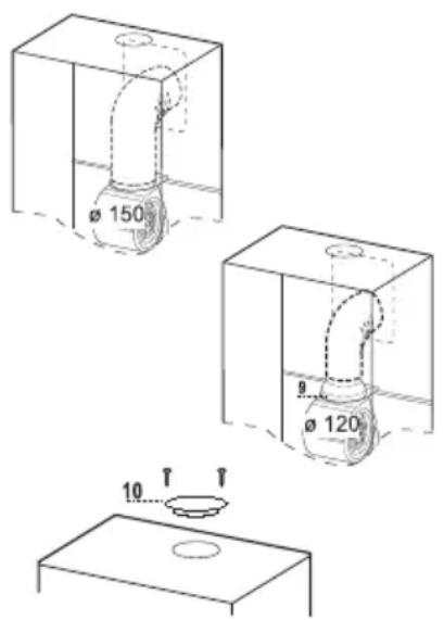 BEKO HCB98744AH - Uscita dell'aria nella versione di cappa a condotta - 1