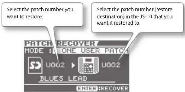 BOSS eBand JS10 - Restoring Effect User Patches Backed Up on the SD Card - 2