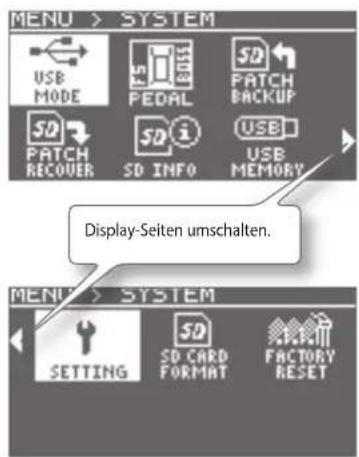 BOSS eBand JS10 - Die Systemeinstellungen des JS-10 - 1