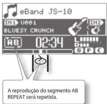 BOSS eBand JS10 - Repetindo a reprodução de um trecho específico (AB REPEAT) - 2