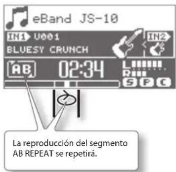 BOSS eBand JS10 - Repetición de la reproducción de un segmento específico (AB REPEAT) - 2
