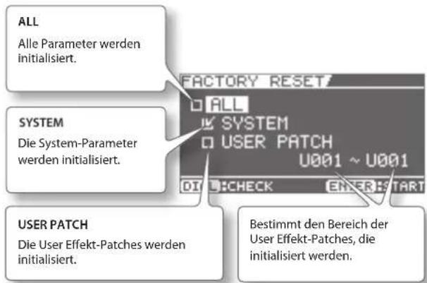 BOSS eBand JS10 - Abrufen der Werksvoreinstellungen des JS-10 - 1