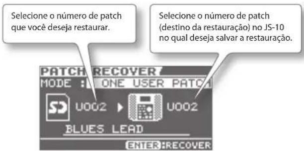 BOSS eBand JS10 - Restaurando backup dos patches de efeito do usuário do cartão SD - 2