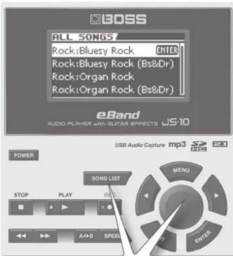 BOSS eBand JS10 - Selezione dei brani - 1