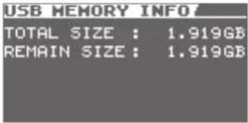 BOSS eBand JS10 - Visualización del espacio libre de la tarjeta SD y la memoria USB - 2