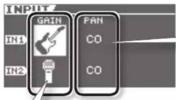 BOSS eBand JS10 - Procédez comme suit : bouton [MENU] → « AUDIO setting » → bouton [ENTER] → « INPUT » → bouton [ENTER]. - 1
