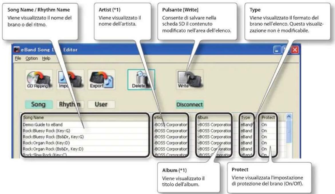 BOSS eBand JS10 - Modifica delle informazioni sui brani - 1