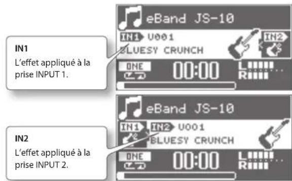 BOSS eBand JS10 - Sélectionnez l'effet à modifier parmi les deux effets disponibles. - 1