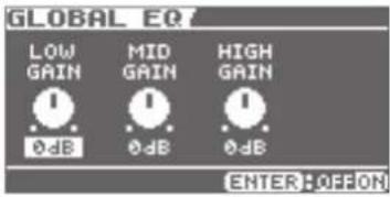 BOSS eBand JS10 - Ajustando o balanço de faixas de frequência baixas a altas (Global EQ) - 1