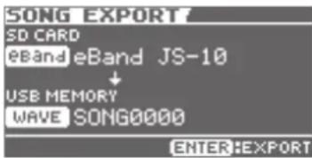 BOSS eBand JS10 - Exportation de morceaux vers une clé USB (export) - 1