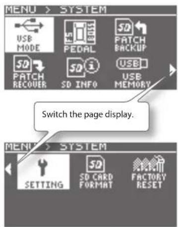 BOSS eBand JS10 - System Settings for the JS-10 - 1