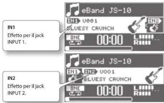 BOSS eBand JS10 - Selezionare l'effetto che si desidera modificare tra i due disponibili. - 1