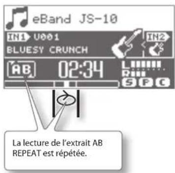 BOSS eBand JS10 - Lecture en boucle d'un extrait spécifié (AB REPEAT) - 2