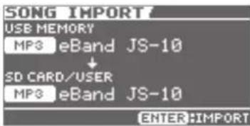 BOSS eBand JS10 - Songs op de USB-stick importeren naar de JS-10 (Import) - 1