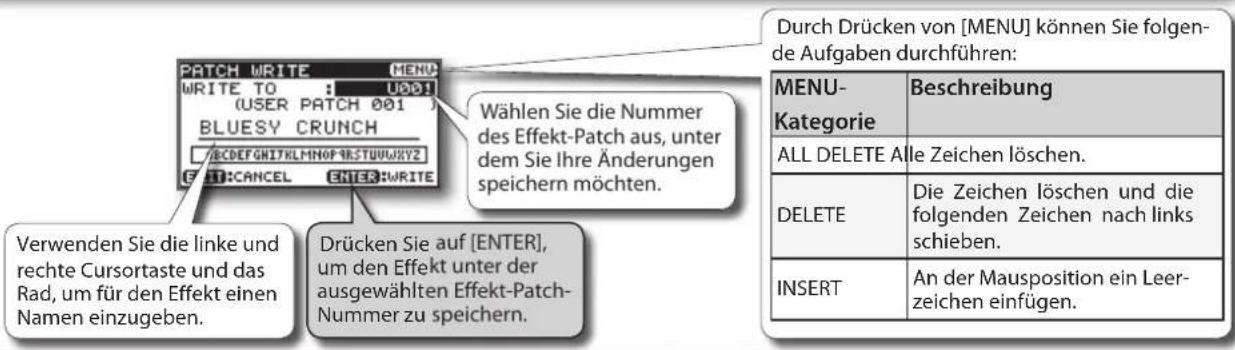 BOSS eBand JS8 - Speichern von Effekten - 1