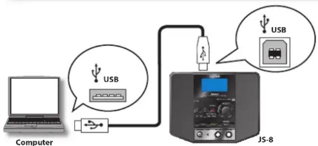 BOSS eBand JS8 - Op de computer aansluiten - 1