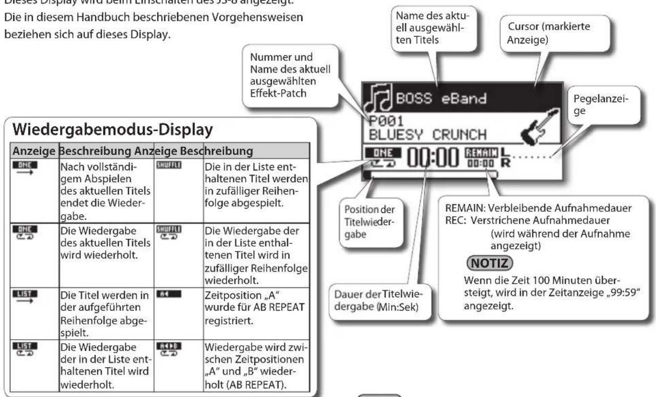 BOSS eBand JS8 - Haupt-Display - 1