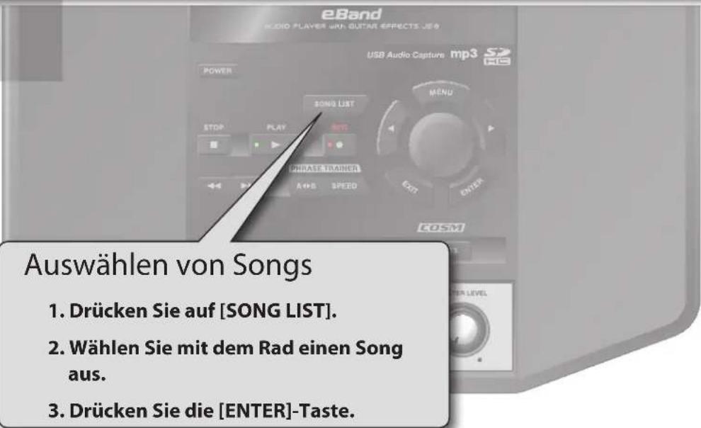BOSS eBand JS8 - Auswählen von Songs - 1