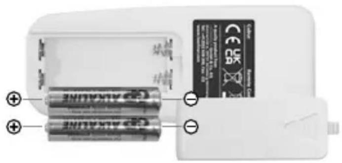 Laserliner Cubus G 210 S - Einlegen der Batterien bei der Fernbedienung - 1