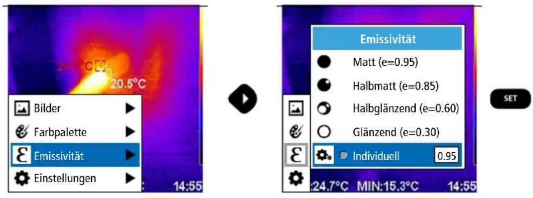 Laserliner ThermoCamera Connect - Emissivität: Emissionsgrad - 1