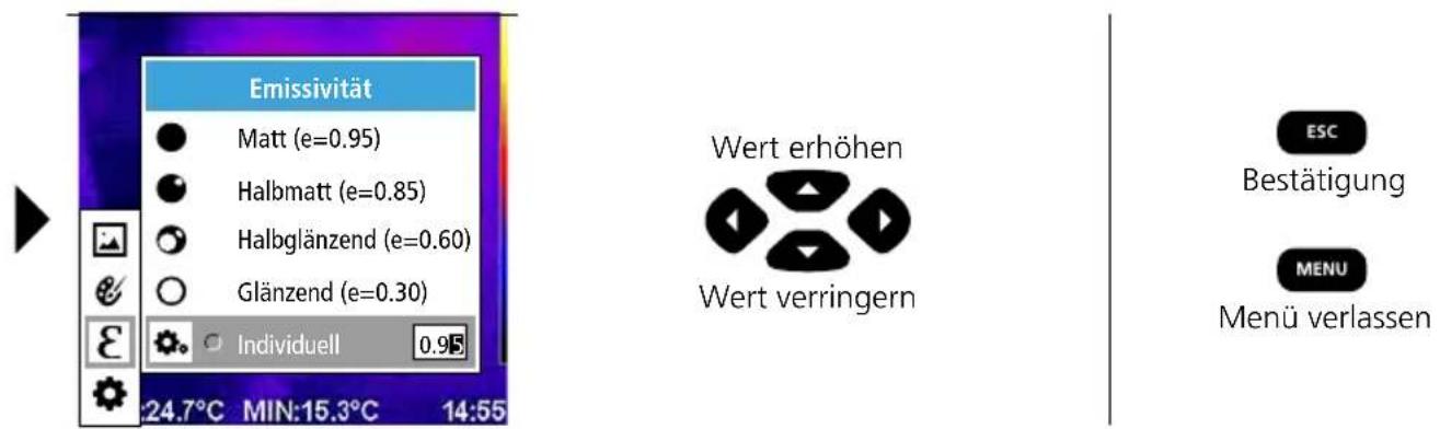 Laserliner ThermoCamera Connect - Emissivität: Emissionsgrad - 2