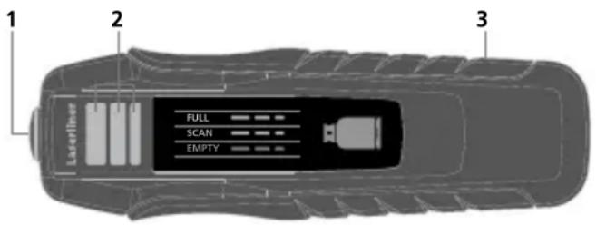 1 2 3 Laserfilter FULL SCAN EMPTY