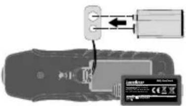 Laserliner BBQGasCheck - Einsetzen der Batterie - 1