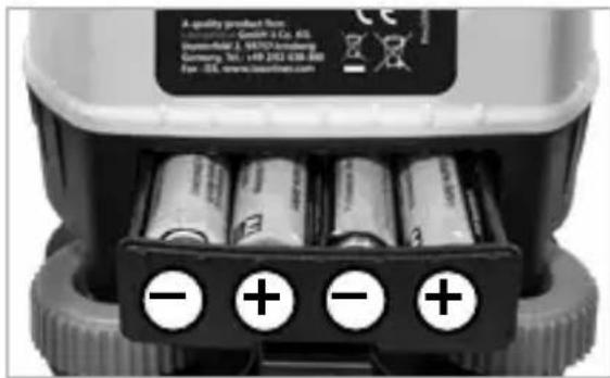 Laserliner BeamControlMaster - Isætning af batterier - 1