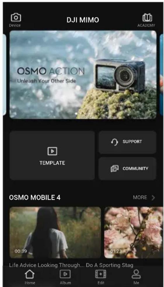 DJI Osmno Action 3 - Application DJI mimo - 1