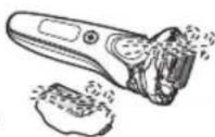 PANASONIC ESLT68 - Tør den ydre folie-sektion, barbermaskinen og trimmeren [A⑪] til de er helt tørre. - 1