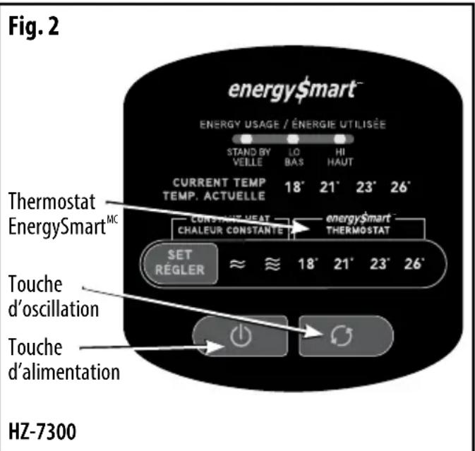 HONEYWELL HZ7304U - Série HZ-7300 – mode d'emploi des radiateurs isolants energysmart ^MAD de luxe - 1