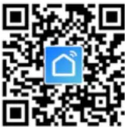 QR code with a blue house icon in the center, likely linking to a digital service or application.
