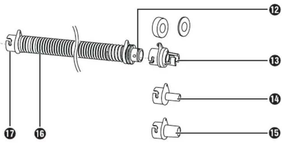 Technical diagram of a mechanical assembly with numbered parts for identification