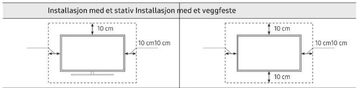 SAMSUNG UE65TU8506U - Sikre egnet ventilasjon rundt TV-en - 1