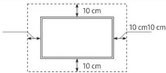 SAMSUNG UE50RU7406U - Sikre egnet ventilasjon rundt TV-en - 2