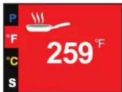 P °F °C S 259°F