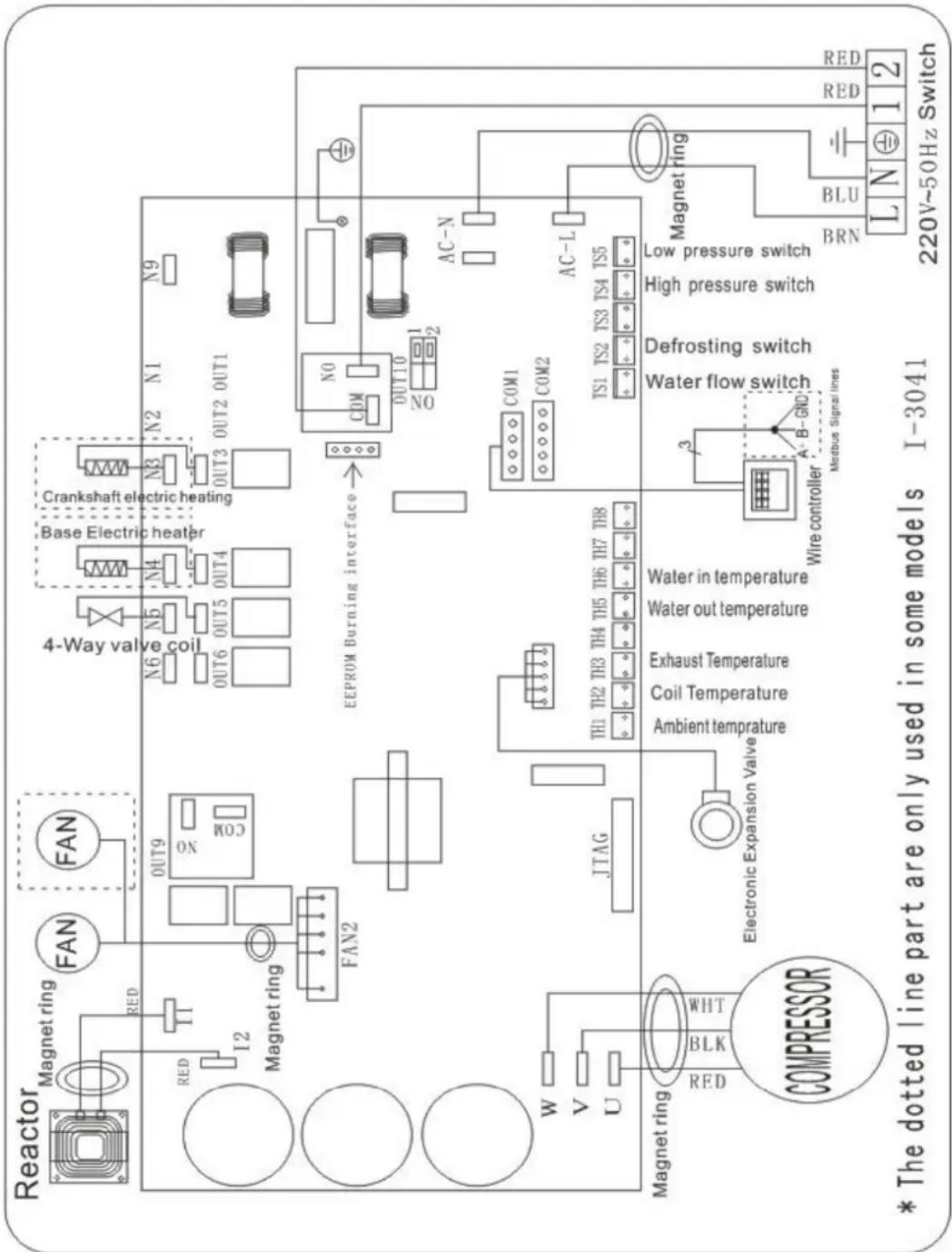 ASTRALPOOL APH3 Inverboost - ZWEMBAD WARMTEPOMP BEDRADING SCHEMA - 1