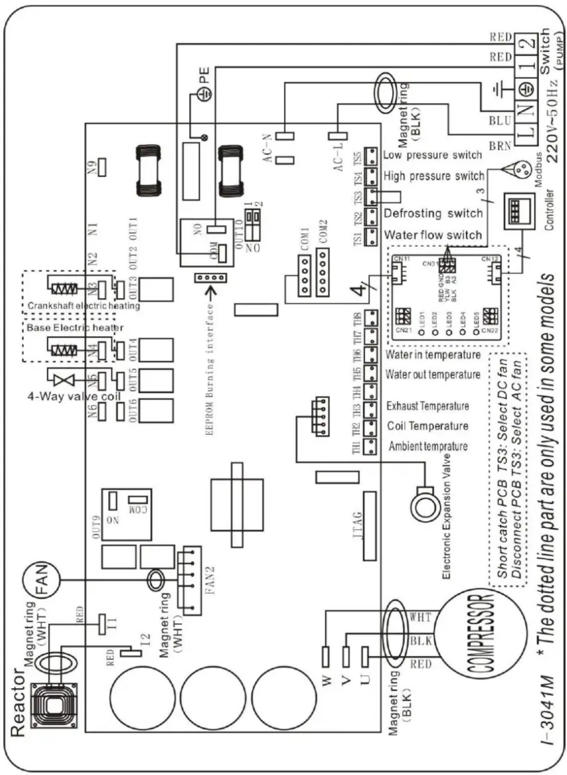 ASTRALPOOL APH3 Inverboost - Schéma de câblage de la pompe à chaleur de piscine - 1