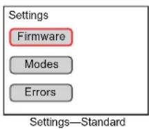 Settings Firmware Modes Errors Settings—Standard