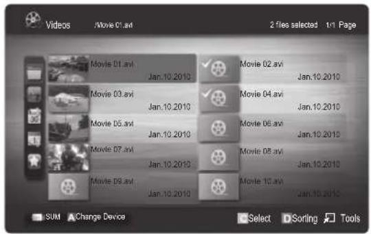 Videos /Movie 01.avi 2 files selected 1:1 Page Movie 01.avi Jan.10.2010 Movie 02.avi Jan.10.2010 Movie 03.avi Jan.10.2010 Movie 04.avi Jan.10.2010 Movie 05.avi Jan.10.2010 Movie 06.avi Jan.10.2010 Movie 07.avi Jan.10.2010 Movie 08.avi Jan.10.2010 Movie 09.avi Jan.10.2010 Movie 10.avi Jan.10.2010 SUM Change Device Select Sorting Tools