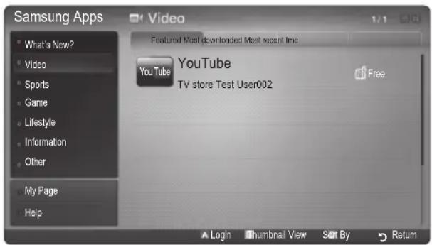 SAMSUNG UE46C6500UP - Samsung Apps - 1