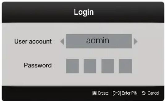 Login User account : admin Password :