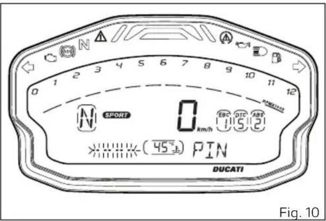 N SPORT 0 km/h (45°) PIN DUCATI Fig. 10