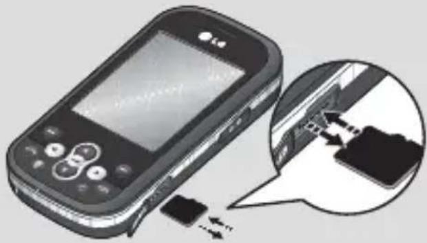 LG GT360 - Removing a memory card - 1