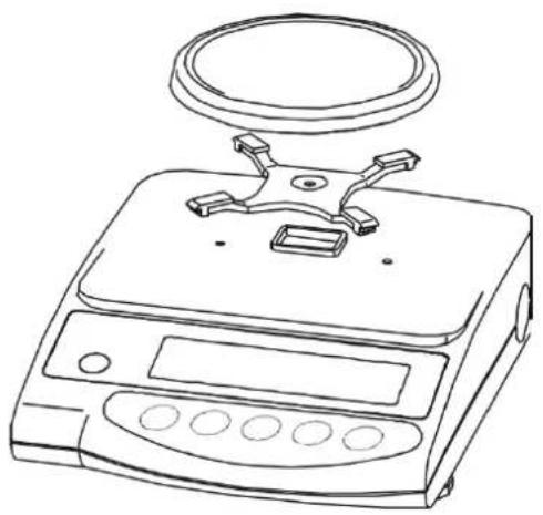 Kern EW 8202NM - Positionnement du plateau de pesée - 1