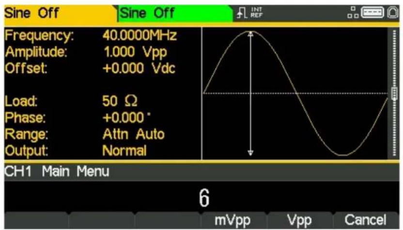 Aim TTi TGF4042 - Amplitude festlegen - 2