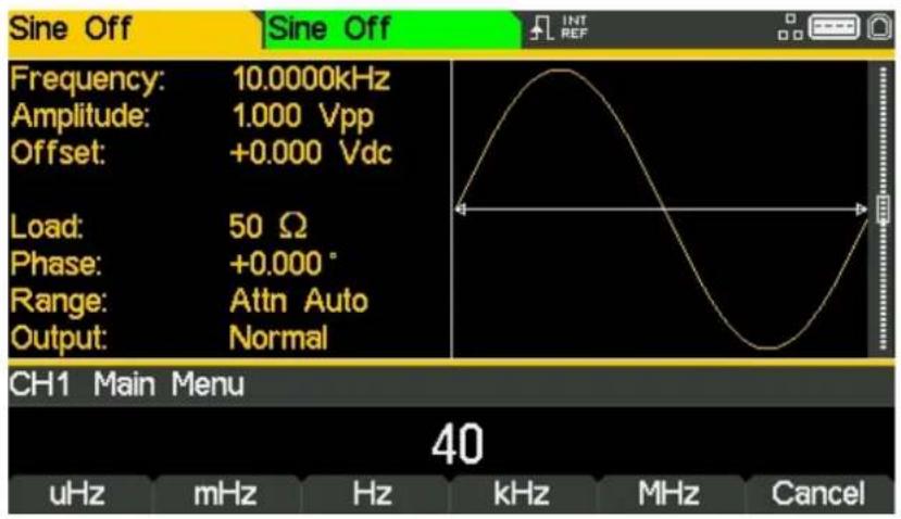 Aim TTi TGF4042 - Configurar la frecuencia - 1
