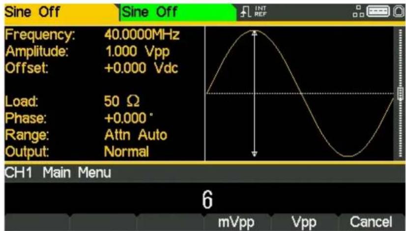 Aim TTi TGF4162 - Impostazione dell'ampiezza - 2