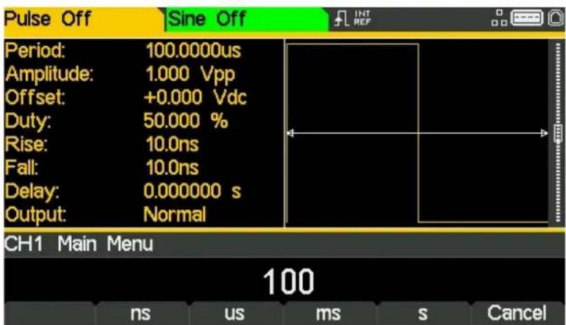Aim TTi TGF4162 - Periode festlegen - 2