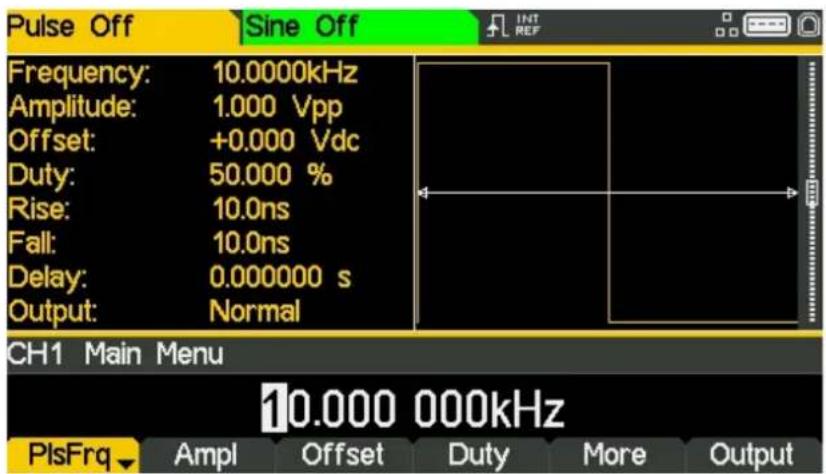Aim TTi TGF4162 - Open Waveform Menu - Pulse - 2